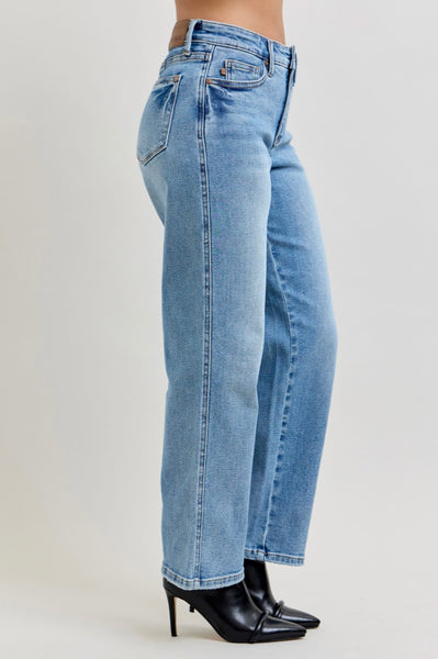Judy Blue - Bella Mid Rise Petite Straight Ankle Denim
