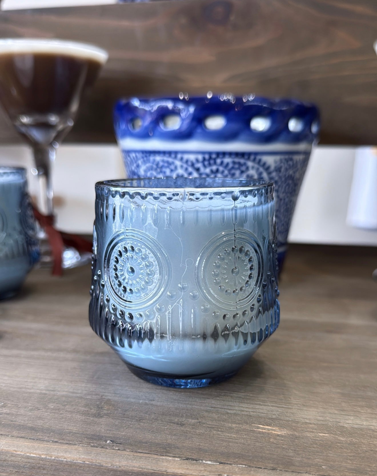 Southern Lights Candles - Blue Glass