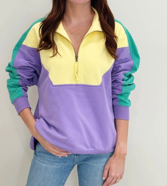 Mardi Gras Pastel 1/4 Zip Sweatshirt
