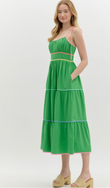 Amelia Midi Dress - Kelly Green