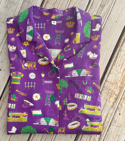 Men’s Mardi Gras Icons Hawaiian Shirt