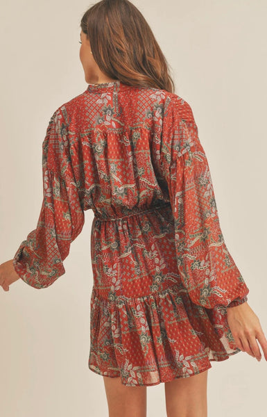 Sutton Dress - Rust Floral