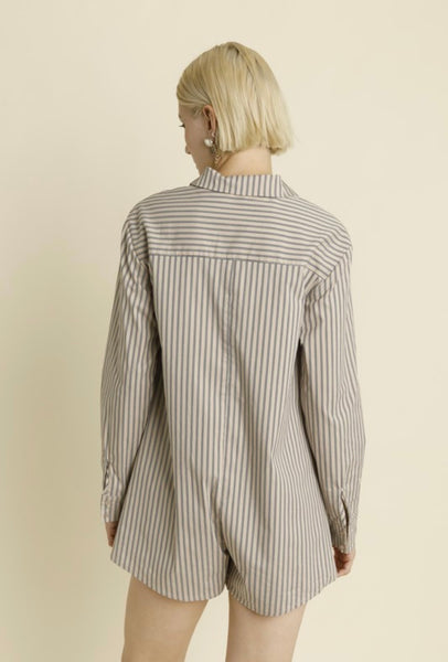 Aureum - St. Roch Oversized Stripe Shirt Romper