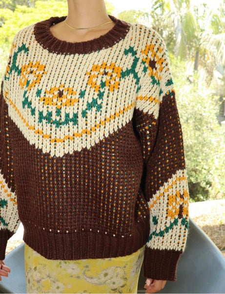 Cannes Pl Chocolate Knit Sweater