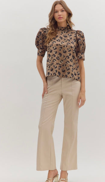 Ayla Puff Sleeve Top - Bronze