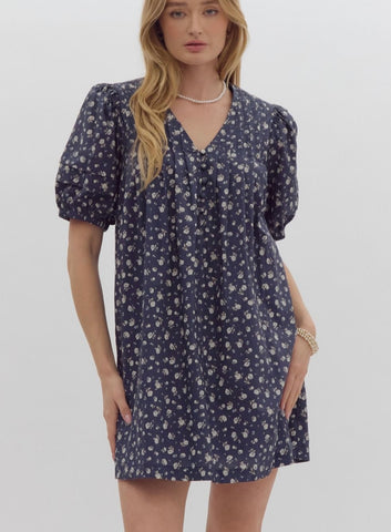 Cameron Ct Floral Dress - Navy