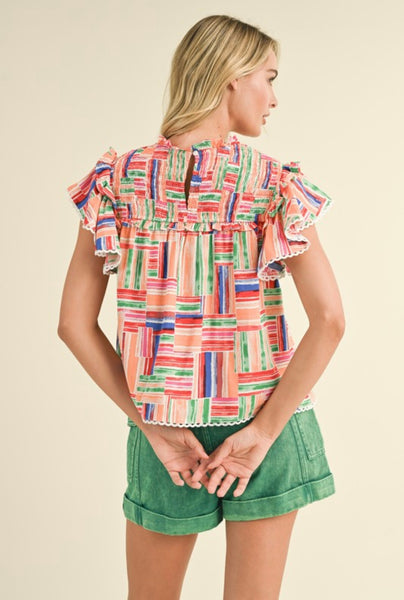 Elena Flutter Sleeve Blouse