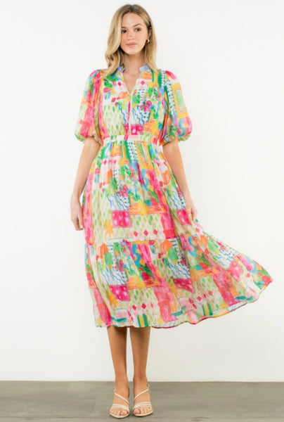 Zoe Puff Sleeve Maxi Dress