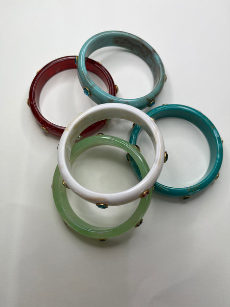 Clementine Gem Bangle Bracelets