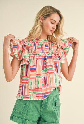 Elena Flutter Sleeve Blouse
