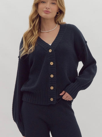 Cambridge St Cardigan & Pant Set - Navy