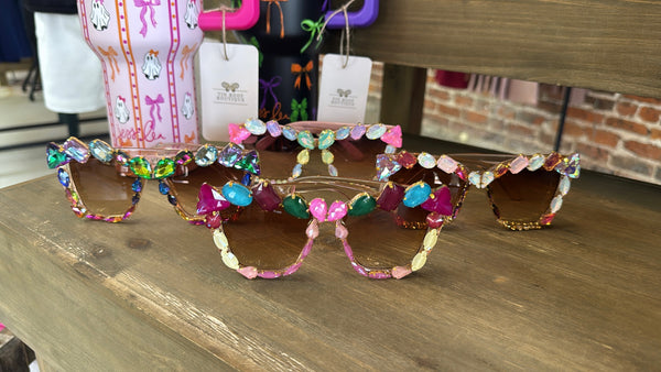 Colorful Rhinestone Sunglasses