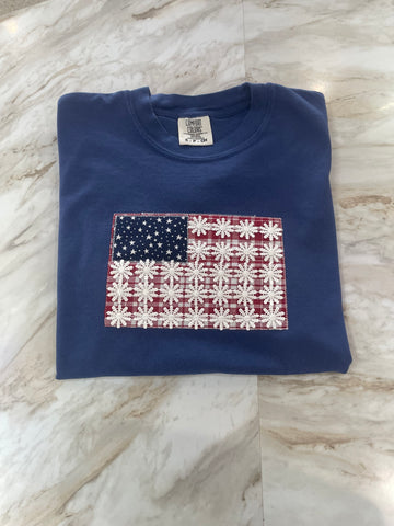 American Flag Embroidered Top