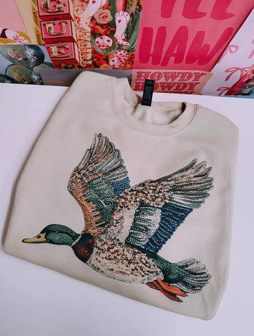 [PREORDER] The Bedazzled Duck Sweatshirt - Sand