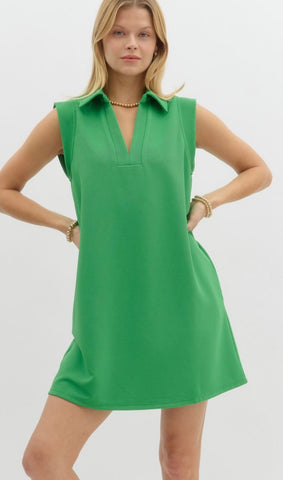 Charlotte Collared Dress - Green