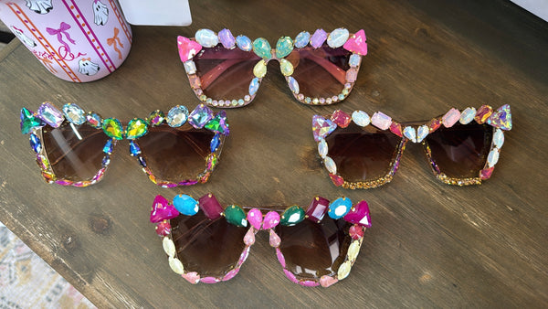 Colorful Rhinestone Sunglasses