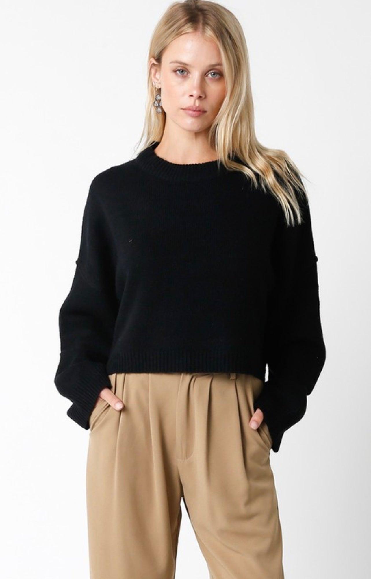 Cindy Sweater Top - Black