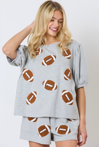 Time For Football Short Set - Heather Grey