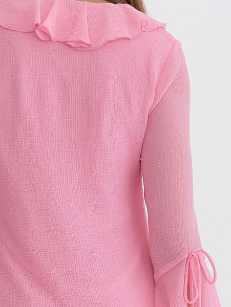 Mia Ruffle Sleeve Dress - Pink