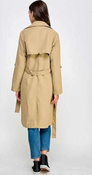 Jefferson Heights Long Trench Coat - Khaki