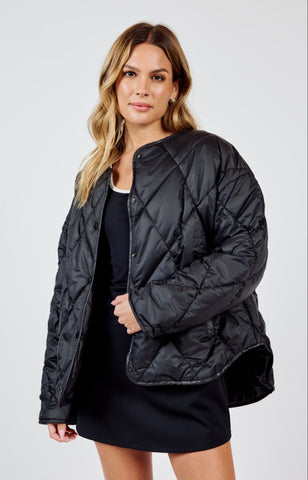 Sadie & Sage - Dewdrop Quilted Puffer Jacket - Black