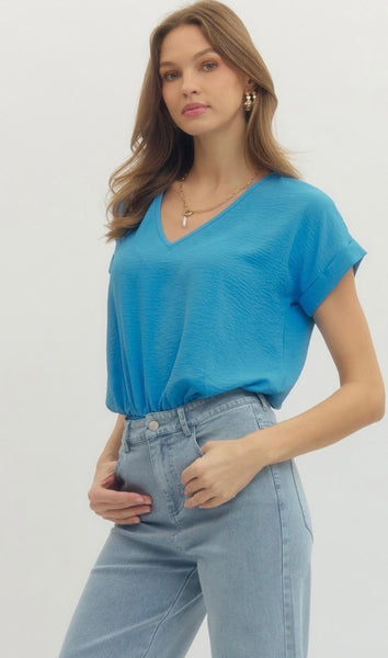 Melanie S/S Bodysuit - French Blue