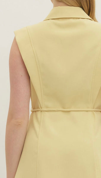 Mary Button Down Dress - Lemon