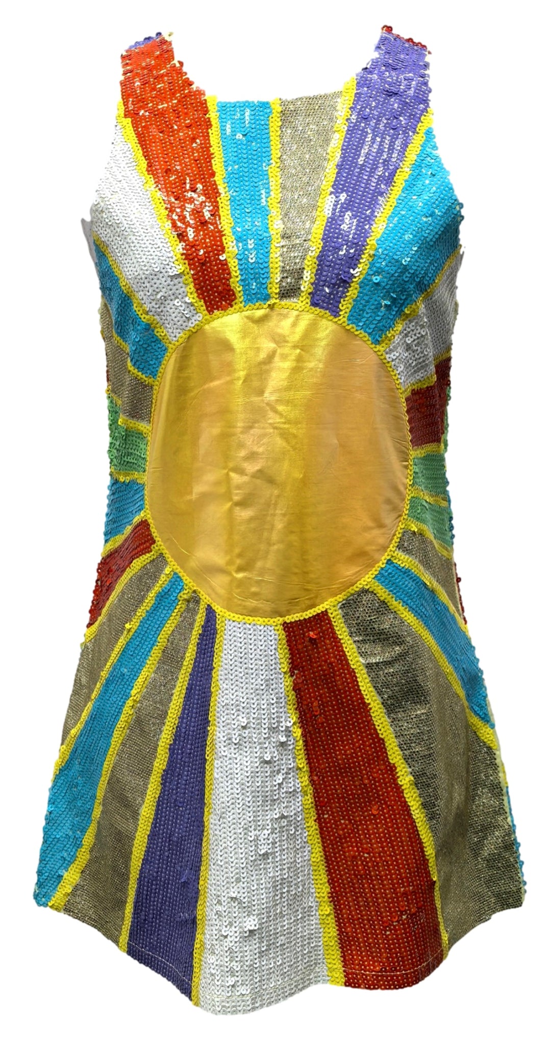 Queen of Sparkles - Rainbow Sunshine Burst Sequin Tank Dress