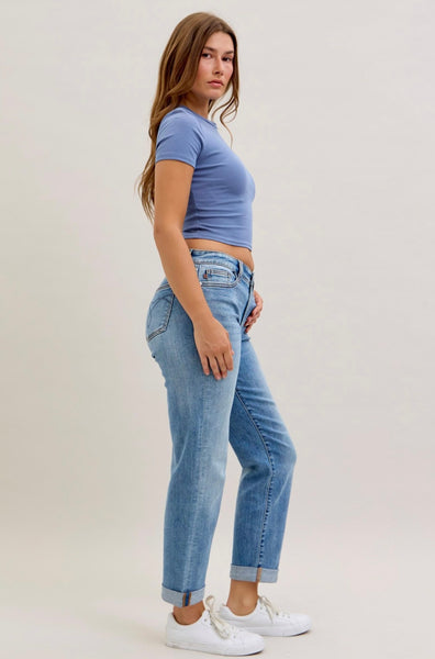 Judy Blue - Caroline Mid Rise Boyfriend Denim