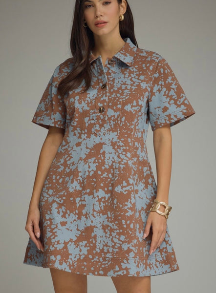 Ellis Mini Dress - Brown