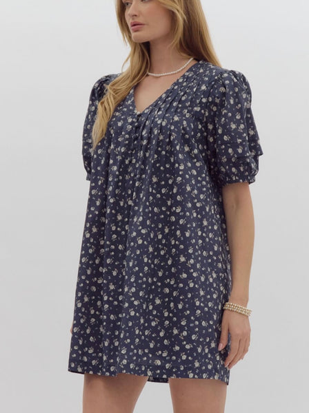 Cameron Ct Floral Dress - Navy