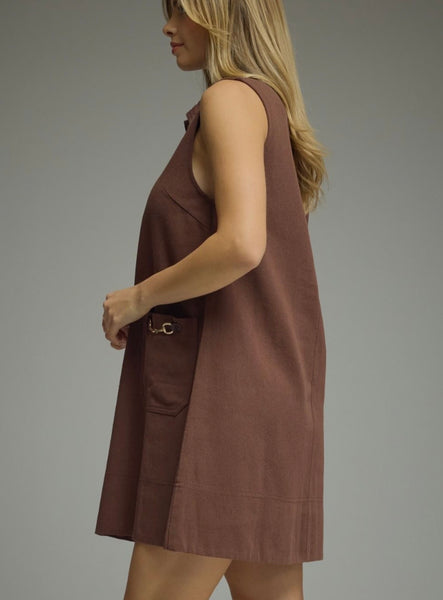 Logan Mini Dress - Brown