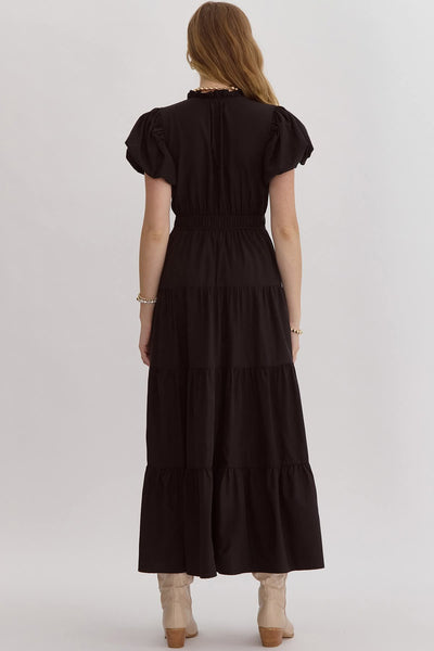 Metairie Terrace Tiered Maxi Dress - Black