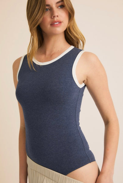 Luna Sleeveless Bodysuit - Navy