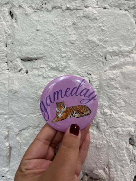 Signed by Abby - LSU Game Day Buttons
