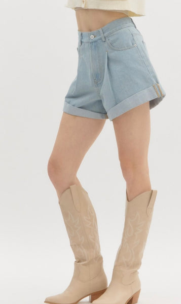 Finch St Denim Shorts - Light Denim