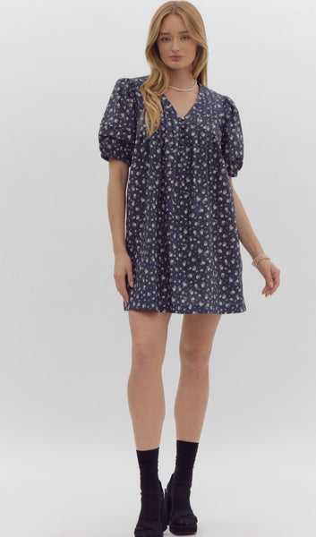 Cameron Ct Floral Dress - Navy