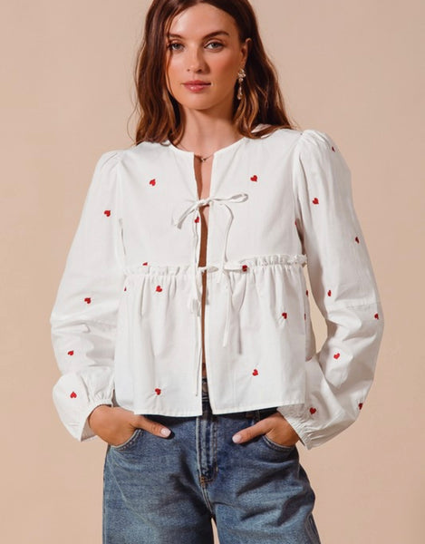 Clay St Heart Embroidered Blouse