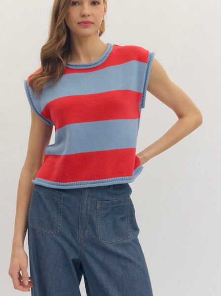 Ailani Sweater Top - Red