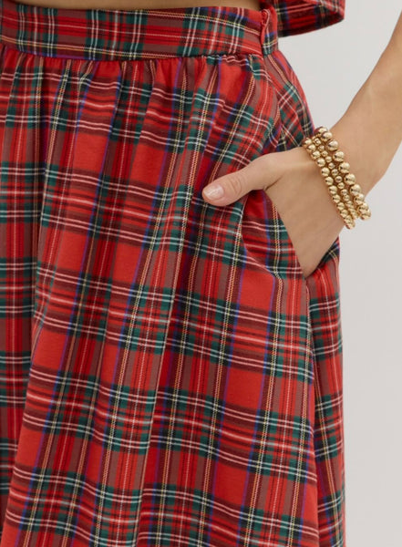 Ruby Midi Skirt Set - Red