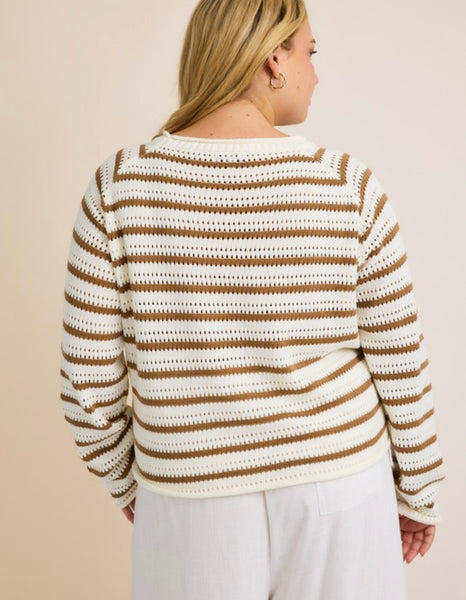 Charlene Ct Open Knit Sweater Top