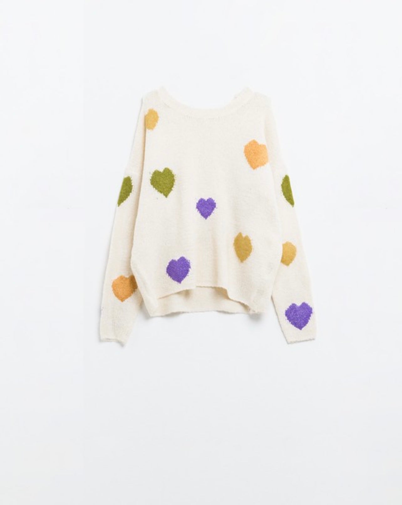 Driftwood Blvd Mardi Gras Heart Sweater