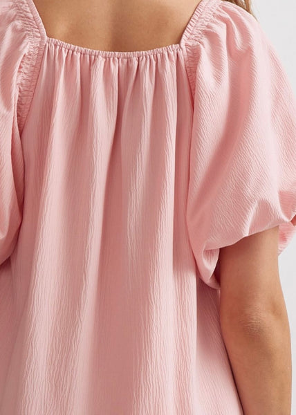 South Dakota Puff Sleeve Dress - Light Pink