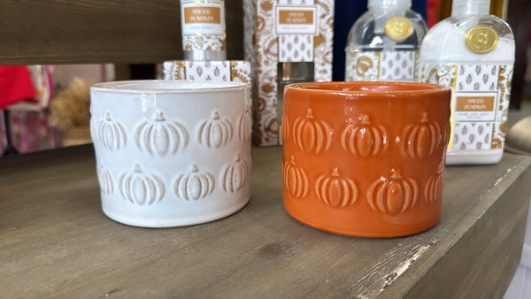 Southern Lights Candles - Ceramic Embossed Pumpkin