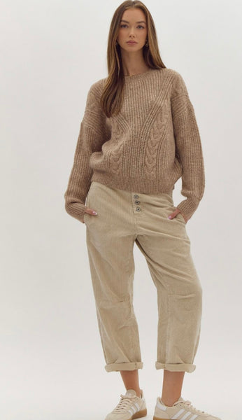 Bordeaux Dr Knit Sweater - Taupe