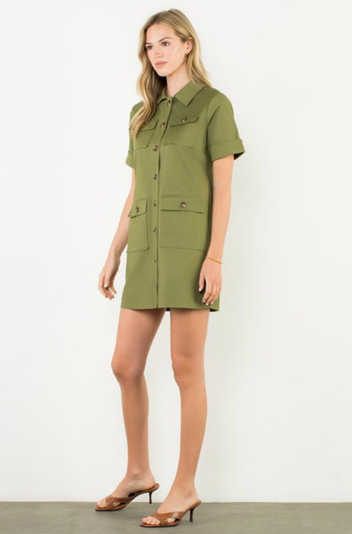 Willow Mini Dress - Olive