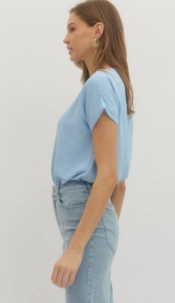 Melanie S/S Bodysuit - Blue