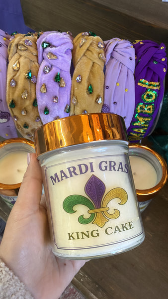Southern Lights Candles - Mardi Gras Gold Top - King Cake