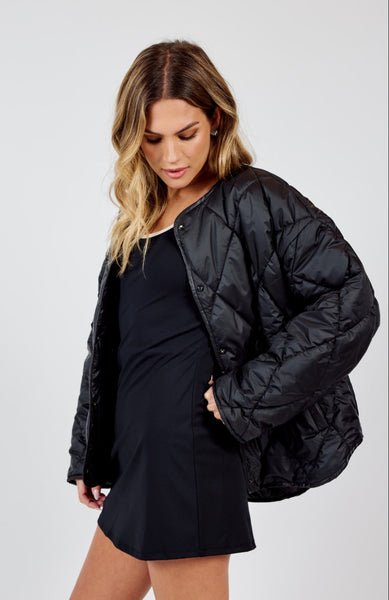 Sadie & Sage - Dewdrop Quilted Puffer Jacket - Black