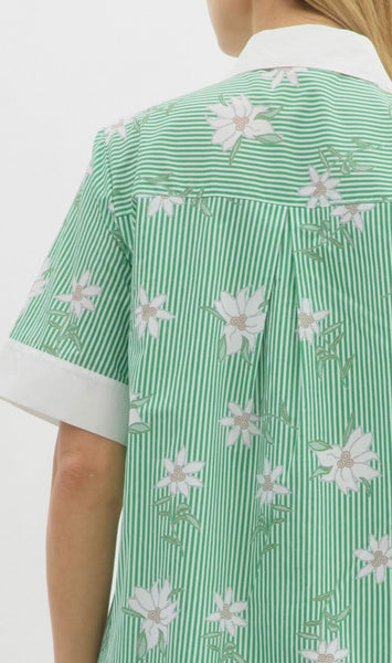 Evelyn Stripe Mini Dress - Green